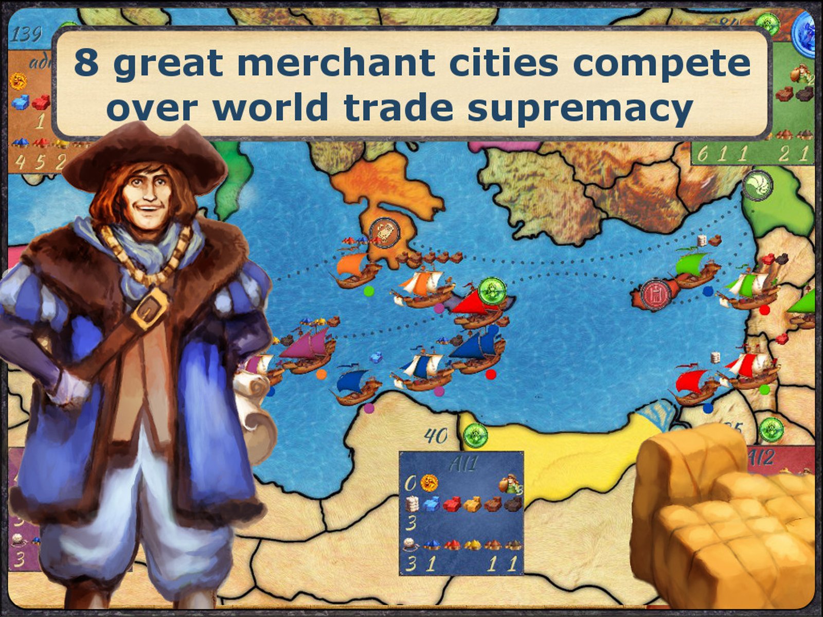 Merchant cities competing across the Mediterranean in Drapers
